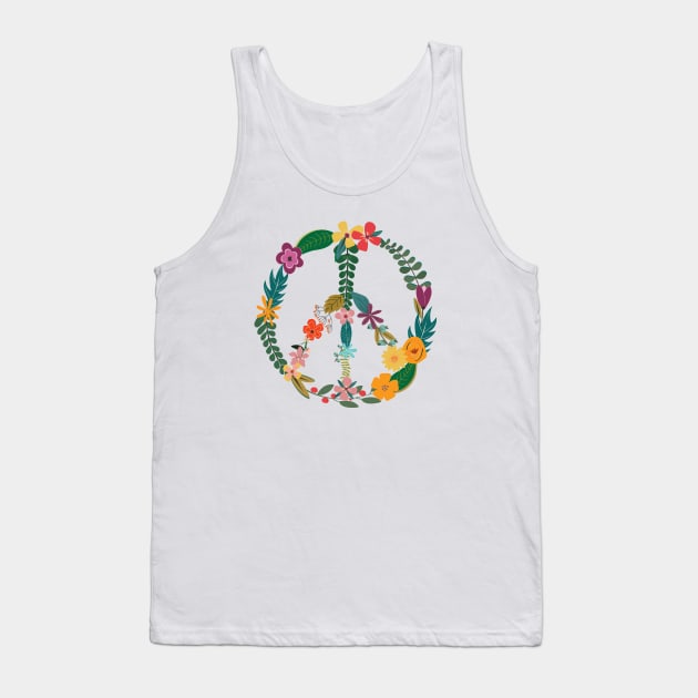 Floral Peace Sign Tank Top by TheNativeState